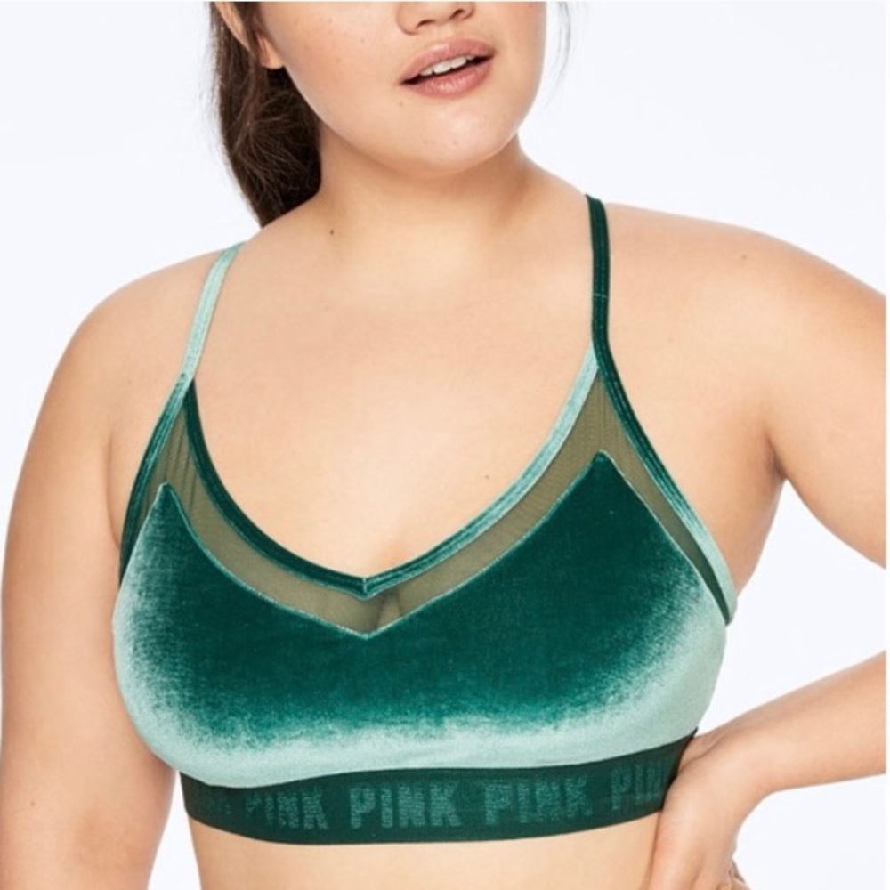 Victoria’s Secret Pink Velvet/ Mesh Sports Bra